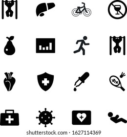 fitness vector icon set such as: speed, drop, player, cell, game, pipette, racket, red, active, sprint, summer, transport, tennis, ups, laboratory, fun, graph, mountain, bacteria, microscopic