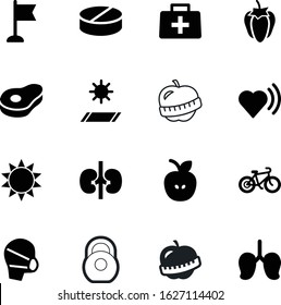 fitness vector icon set such as: pork, ham, flag, mattress, line, person, transport, delivery, logistic, world, help, organic, bike, carpet, ride, protection, dose, relaxation, start, dinner, doctors