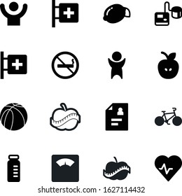 fitness vector icon set such as: beat, scale, drug, weighing, ampule, smoke, ecg, cigarette, pressure, race, no, transportation, smoking, pharmacy, vial, pharmaceutical, medicament, vaccine