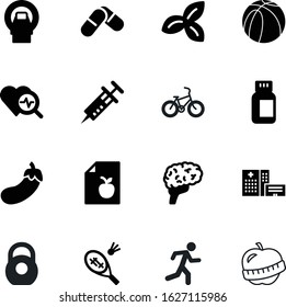 fitness vector icon set such as: think, delivery, paper, game, track, needle, summer, app, team, creative, brain, button, man, fruit, player, test, running, magnifying, architecture, kilogram, travel