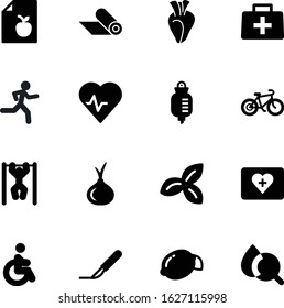 fitness vector icon set such as: personal, marathon, blue, competition, cut, glossy, medic, floor, carpet, hematology, blood, access, heart, disabled, tobacco, bike, energy, spice, relaxation
