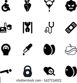 fitness vector icon set such as: stethoscope, training, web, micro, apple, drawing, mri, education, drop, injury, doctor, balance, aid, disable, logistic, energy, tube, protection, active, trainer