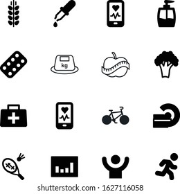 fitness vector icon set such as: experiment, game, outdoor, weight, addiction, kilogram, element, delivery, imaging, statistics, wheat, mri, thin, measuring, dieting, person, seed, bell, shadow