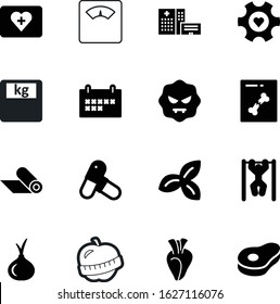 fitness vector icon set such as: round, addiction, pharmaceutical, bacteria, vegan, tablet, plan, medication, equipment, up, pork, treatment, gear, bone, organic, bag, ham, chicken, vitamin, leaves