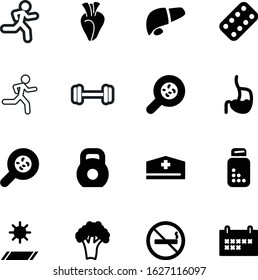 fitness vector icon set such as: medicament, hat, burn, red, summer, medication, smoking, set, group, laboratory, smoke, business, clothing, fresh, accessory, blister, bottle, plan, prescription