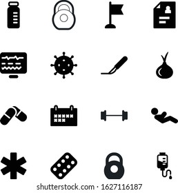 fitness vector icon set such as: business, cut, prescription, china, thin, bag, monitor, reminder, time, medicament, snake, man, collection, micro, sit, schedule, active, ambulance, spice, knife