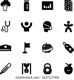 fitness vector icon set such as: personal, gift, tag, trainer, surgery, ampule, coupon, heat, loaf, ton, stethoscope, cold, cycling, dieting, promotion, tablet, lifting, travel, graphic, graph