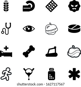 fitness vector icon set such as: blister, pills, magnetic, tool, bladder, organic, test, grain, ct, bright, nature, shape, anatomical, sprint, runner, mold, diagnosis, fracture, antibiotic, bread