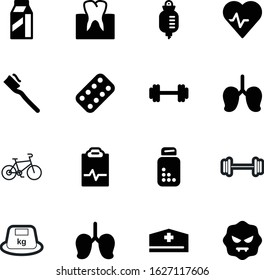 fitness vector icon set such as: production, abstract, product, dumbbells, micro, activity, kilogram, beverage, emergency, kettle, cross, clipboard, long, wave, pictogram, infection, dent, modern