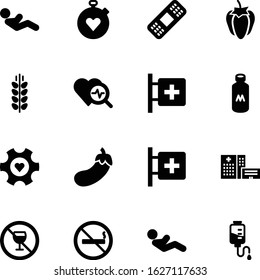 fitness vector icon set such as: wheat, wine, single, healthcare, dairy, restricted, cigarette, drink, alcohol, industrial, leaf, find, protection, palpitation, grain, plant, time, green, drop, cure