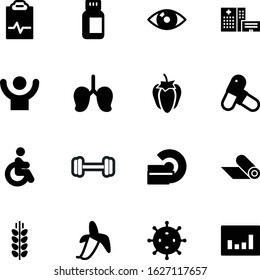 fitness vector icon set such as: heart, chemistry, microbiology, monitor, travel, boy, long, guy, report, cardiogram, seed, cell, finance, machine, wheat, financial, growth, green, medic, fresh, up