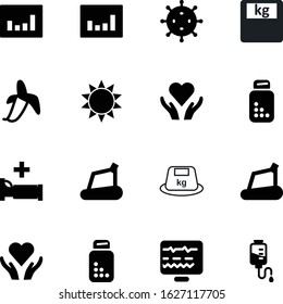 fitness vector icon set such as: liquid, happy, monitoring, line, diagnostic, button, barbell, sunlight, gray, kilo, hospital, drop, element, weighing, ton, color, mass, modern, computer, microscopic