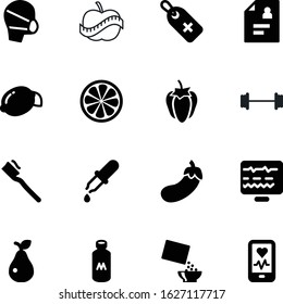 fitness vector icon set such as: diagnostic, simple, nutrition, surgeon, promotion, pulse, workout, discount, energy, dentist, gift, vegetarian, blue, beauty, pear, power, break, drink, purple, shop