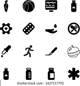 fitness vector icon set such as: freshness, hospital, lifestyle, plant, machinery, graphic, training, drawn, measure, ampule, round, medication, apple, competition, spoons, tape, runner, blister