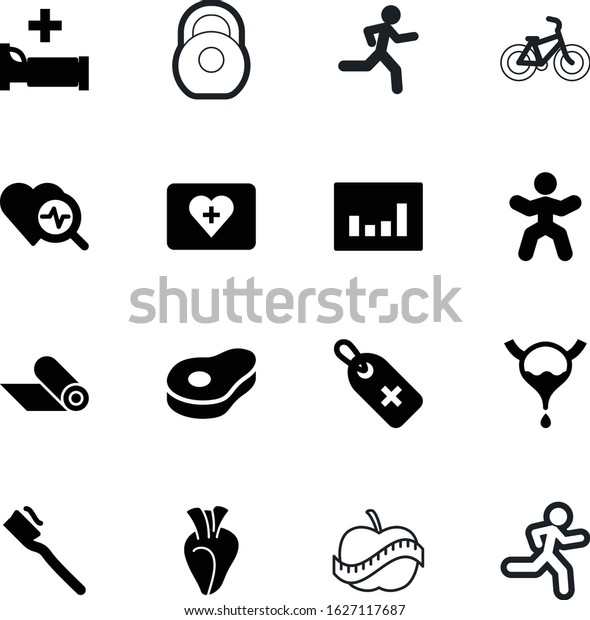 Fitness Vector Icon Set Such Yoga Stock Vector Royalty Free