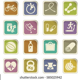 fitness vector icons for user interface design