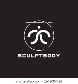 Fitness vector logo. Body building emblem. Gym logo