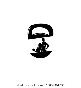 fitness vector logo design isolated on white, vector illustration