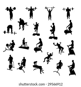 Fitness Vector Silhouettes