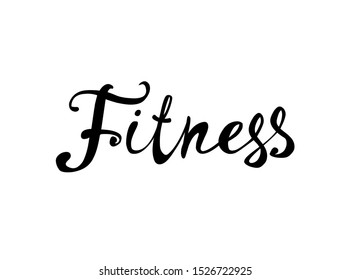 FITNESS. Vector word of calligraphic letters