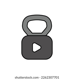 icono del logotipo del vector de vídeo de fitness. estilo de ilustración simple, excelente para la salud, fitness, creativo, video, negocios, etc.