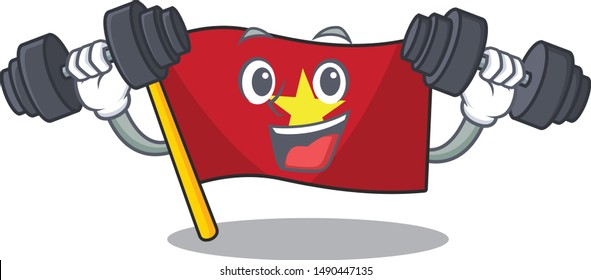 Fitness vietnam flag in the cartoon shape