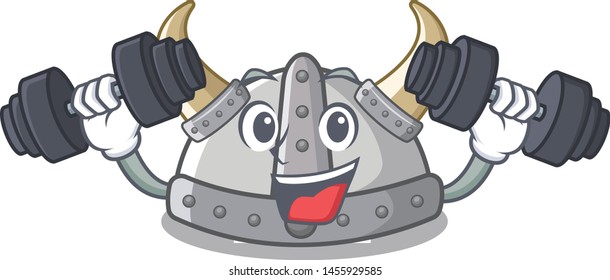 Fitness viking helmet isolated with the character