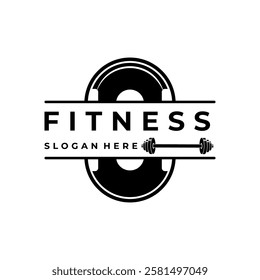 Fitness Vintage logo design. Fitness and Gym center logo design template