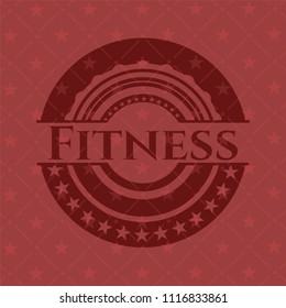 Fitness vintage red emblem