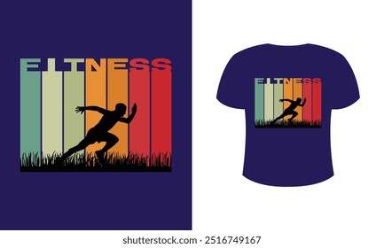 'FITNESS'  vintage T-shirt design. This design considers human fitness, exercise, and healthcare with attitude.