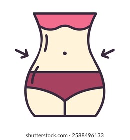 Fitness waist icon illustration design