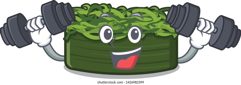 Fitness wakame chuka is served cartoon plates