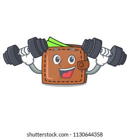 Fitness wallet character cartoon style vector illustration