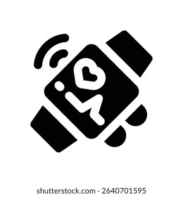 fitness watch glyph icon. Strong and solid vector icon for websites, mobile interfaces, presentations, and visual branding. High quality and easy to edit.