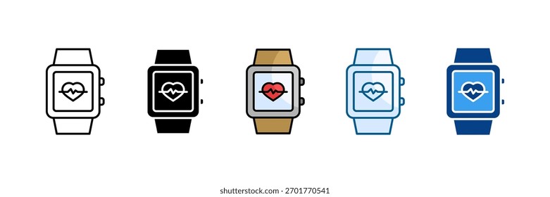 Fitness Watch Icon Set Multiple Style Collection