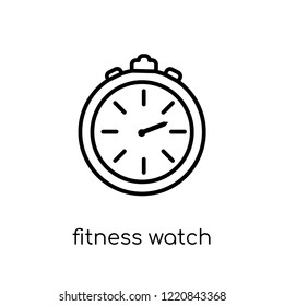 fitness Watch icon. Trendy modern flat linear vector fitness Watch icon on white background from thin line Gym and fitness collection, editable outline stroke vector illustration