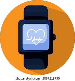 Fitness watch, illustration, vector, on a white background.