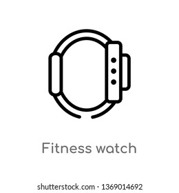 fitness watch vector line icon. Simple element illustration. fitness watch outline icon from gym and fitness concept. Can be used for web and mobile