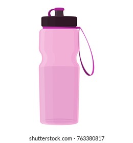 Fitness water bottle, cartoon illustration of gym equipment for home exercise. Vector