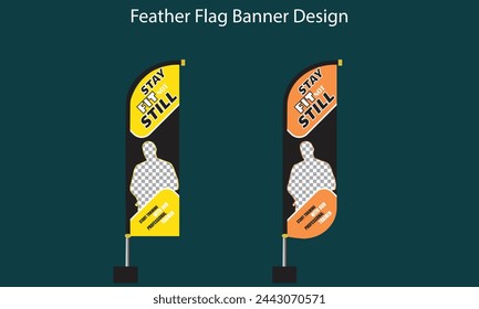Fitness wave standby flag design vector template	
