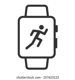 Fitness Wearable Smartwatch / Smart Watch Line Art Vector Icon For Apps And Websites