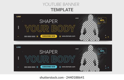 Fitness web banner or social media template