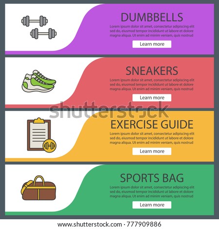 fitness web banner templates set sport stock vector royalty free
