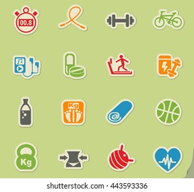 fitness web icons for user interface design