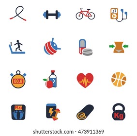 fitness web icons for user interface design