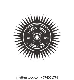 fitness weight disc of barbell vector design template