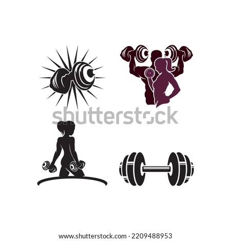 fitness and weightlifting logo, vector illustration symbol design