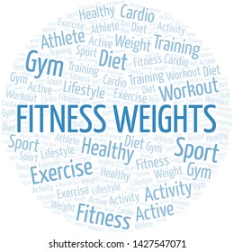 Fitness Weights word cloud. Wordcloud made with text only.