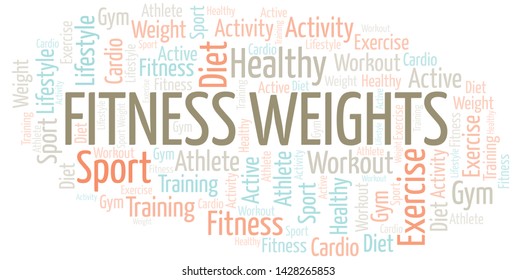 Fitness Weights word cloud. Wordcloud made with text only.