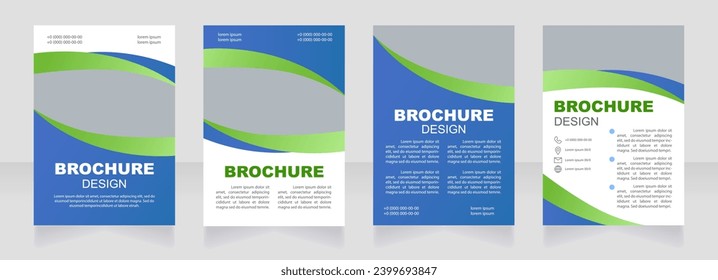 Fitness and wellness blank brochure design. Healthcare. Template set with copy space for text. Premade corporate reports collection. Editable 4 paper pages